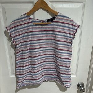 Tommy Hilfiger Red, Blue, and White Striped Tee